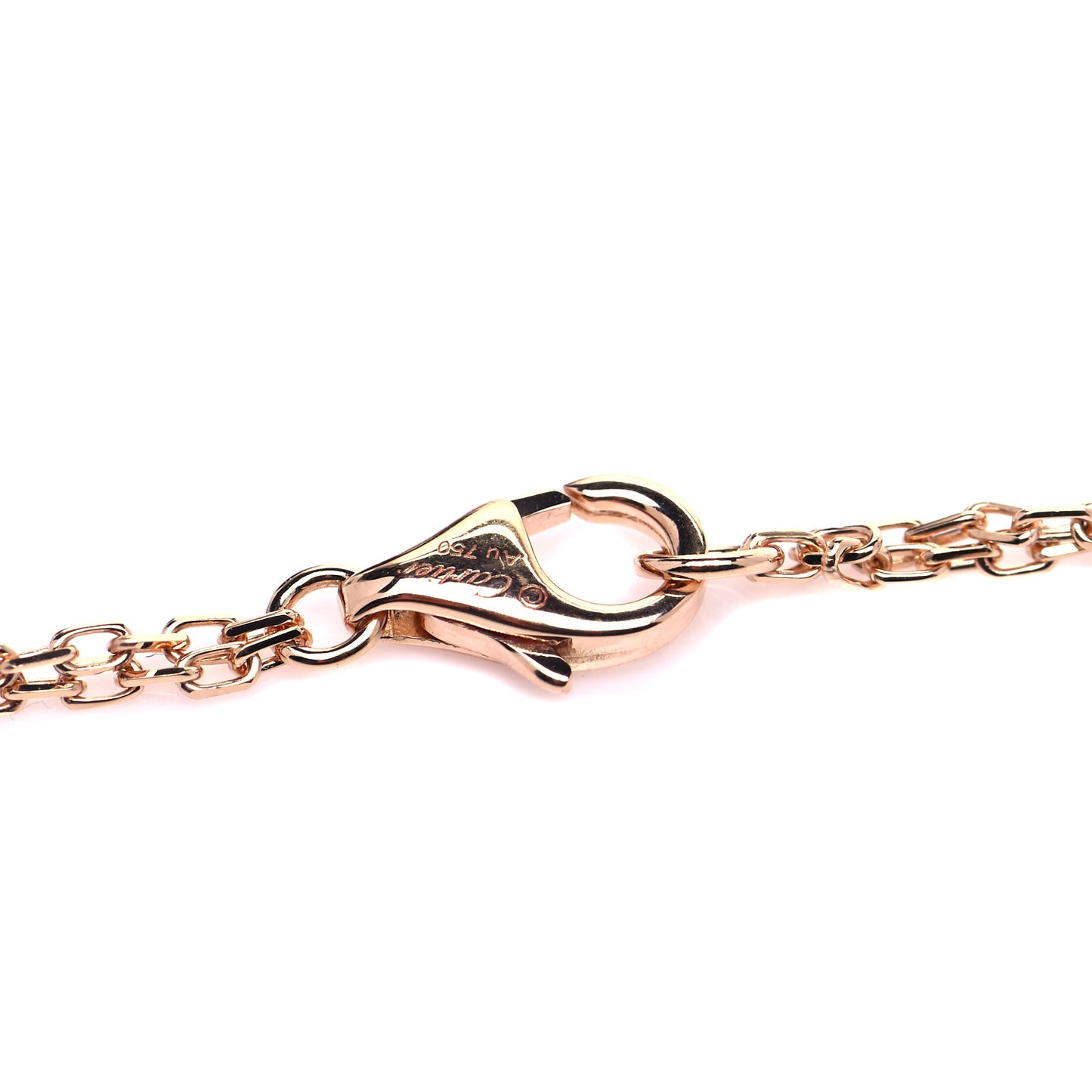 18K Pink Gold 2 Diamond LOVE Necklace