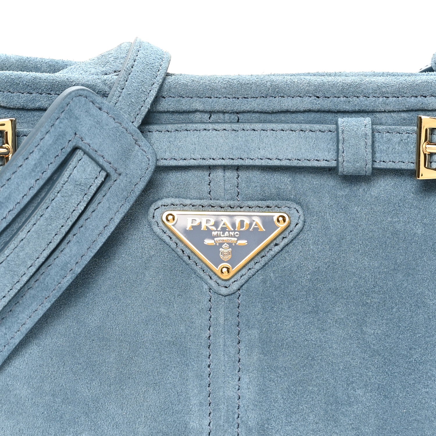 Prada Scamosciato Triangle Small Bonnie Shoulder Bag Astrale 7 of 9