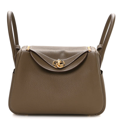 Hermes Taurillon Clemence Lindy 26 Etoupe 1 of 10