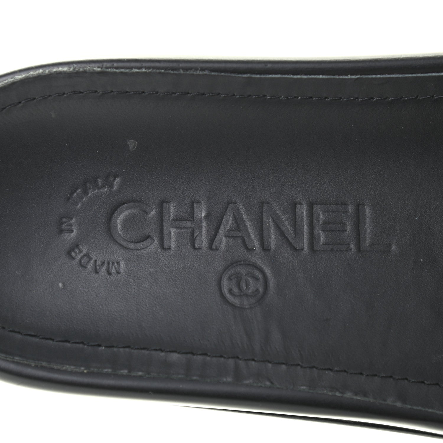 Chanel Tweed Lambskin Chain Flat Sandals 36 Silver 7 of 8
