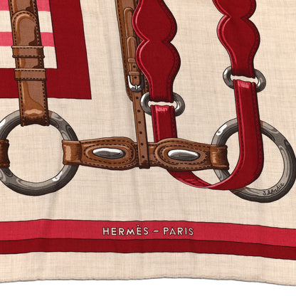 Hermes Cashmere Silk Coaching Shawl 140 3 of 6