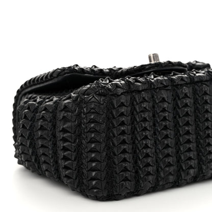 Chanel Lambskin Crochet Embroidered Small Flap Black 9 of 11