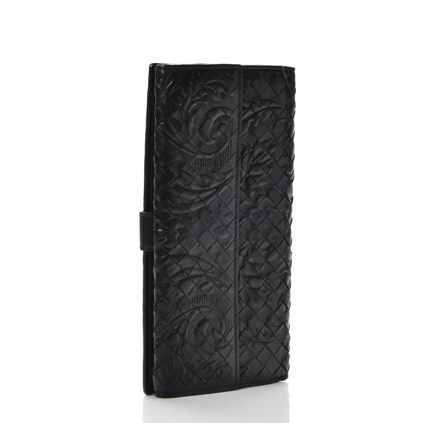 Nappa Intrecciato Embossed Continental Wallet Nero Black