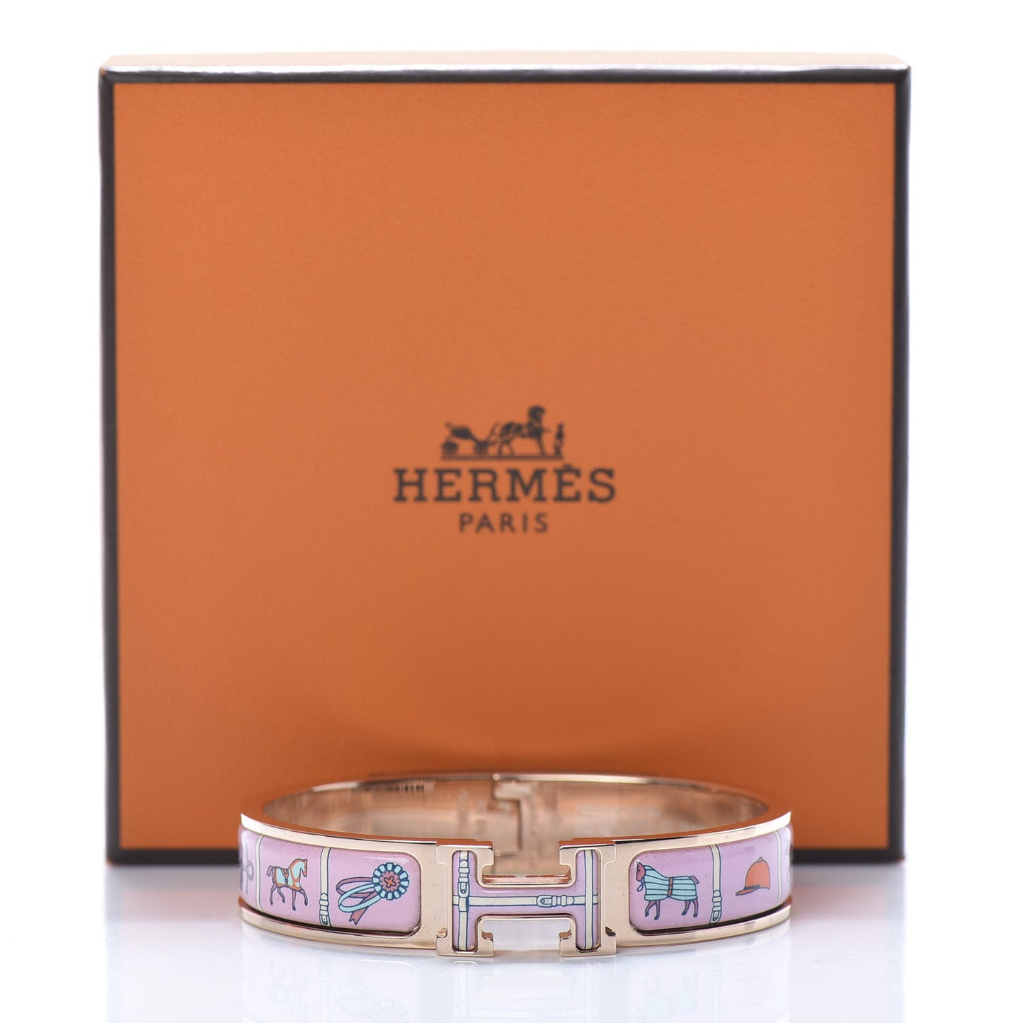 Enamel Printed Narrow Couvertures et Tenues de Jour Clic Clac H Bracelet PM Color Patch