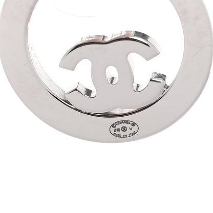 Chanel Crystal CC Round Earrings Silver 4 of 5