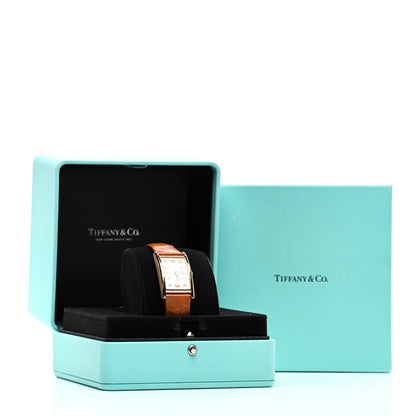 Tiffany 18K Yellow Gold Alligator 22mm East West Quartz Watch 5 of 5