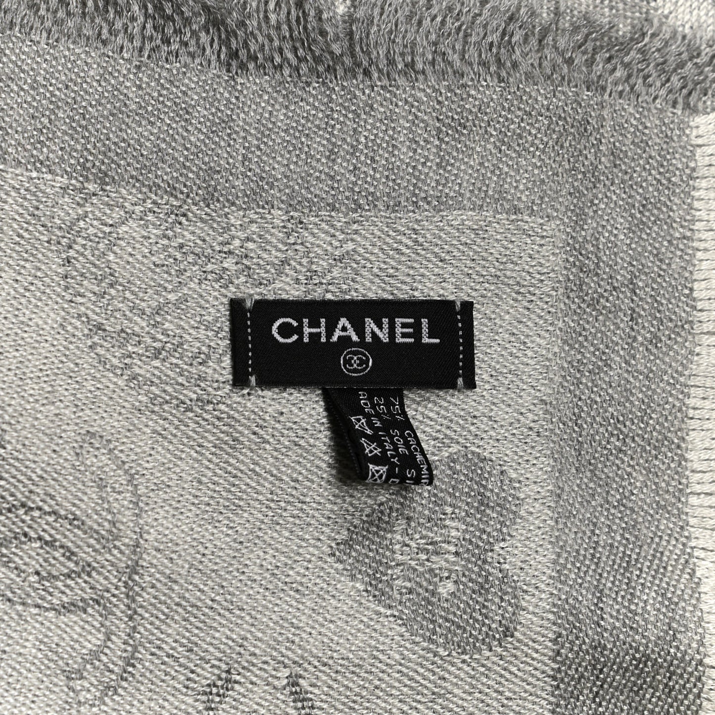 Cashmere Silk CC Heart Scarf Grey