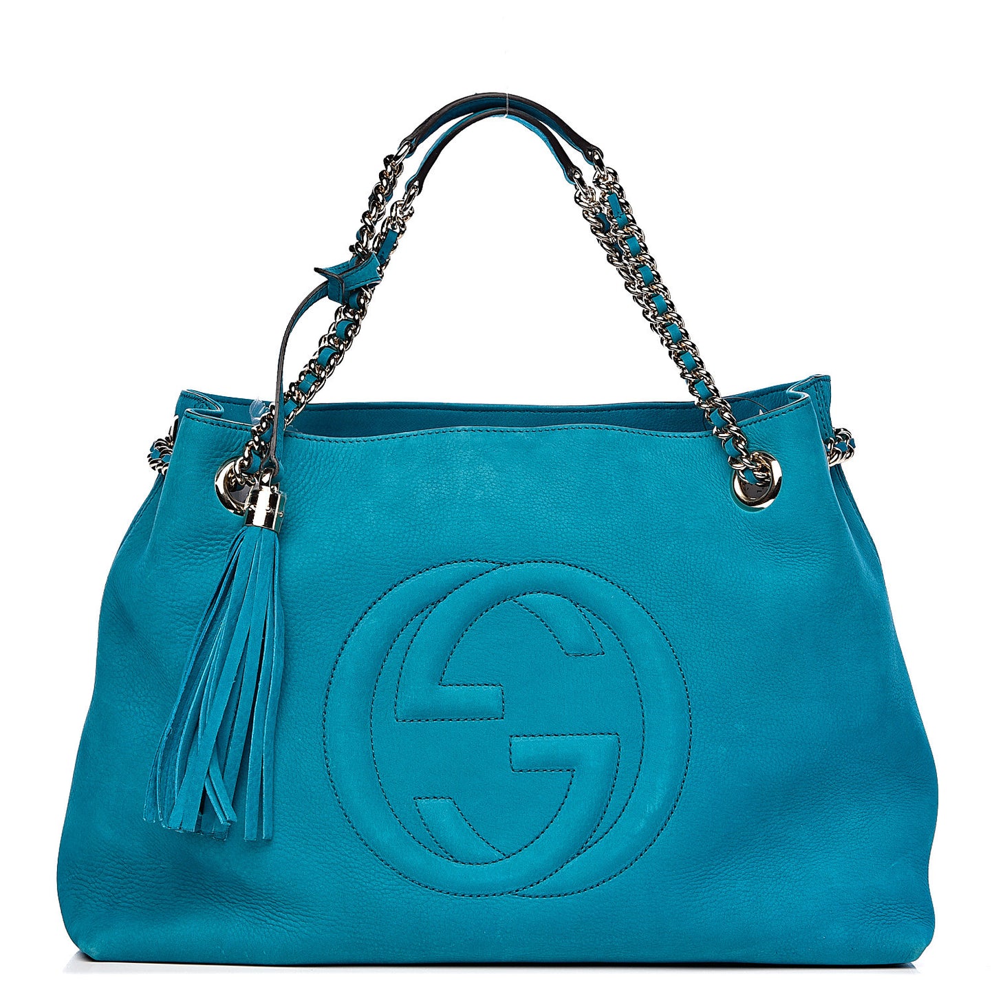 Vitello Range Medium Soho Chain Shoulder Bag Deep Cobalt