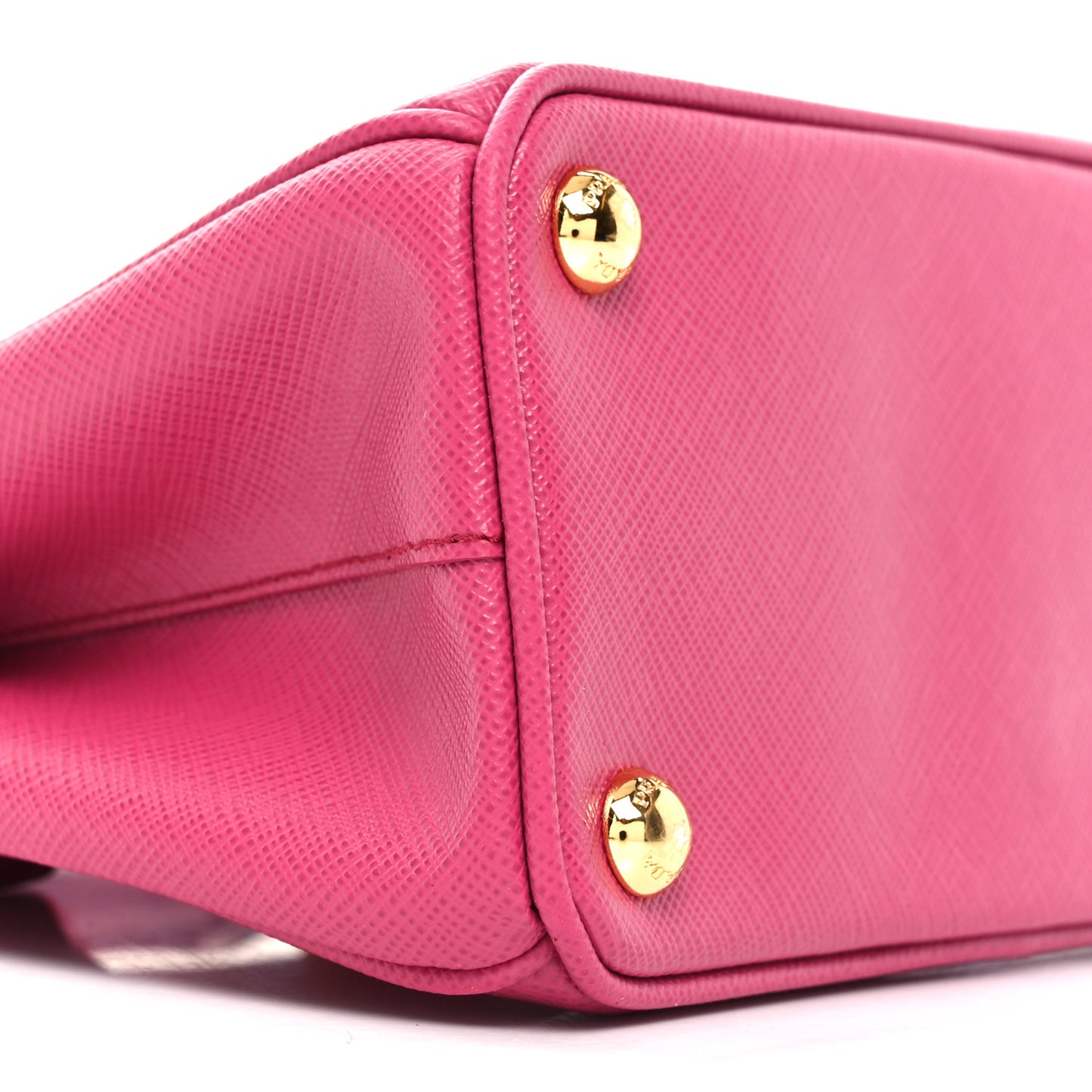 Saffiano Lux Micro Galleria Double Zip Tote Fuxia
