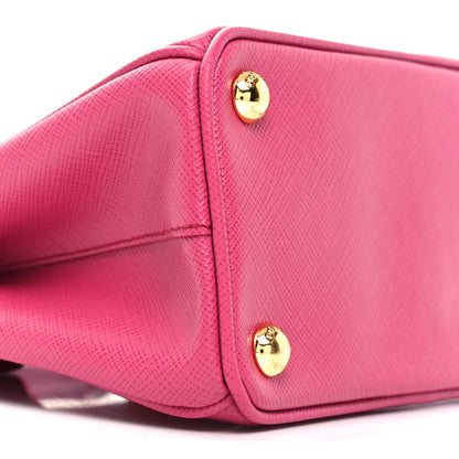 Prada Saffiano Lux Micro Galleria Double Zip Tote Fuxia 7 of 8