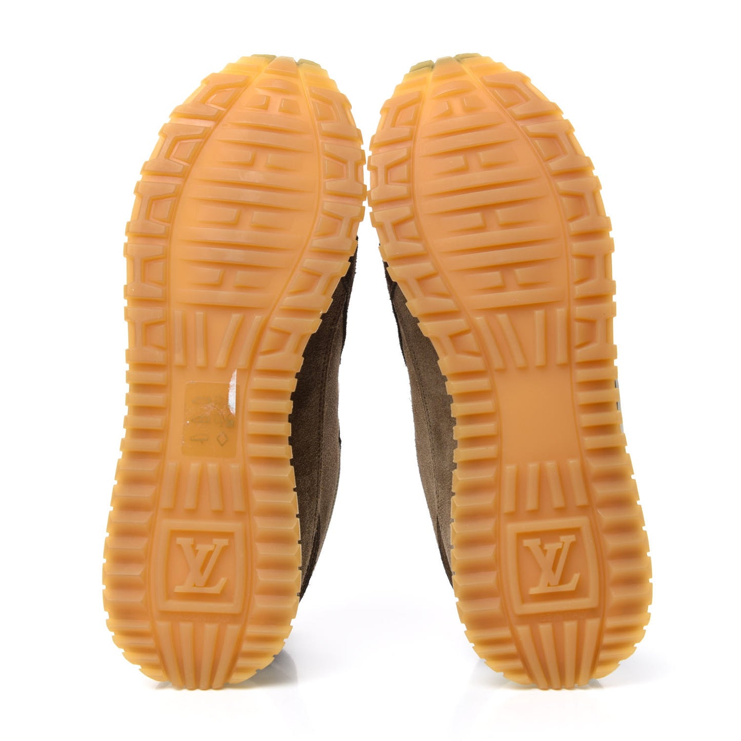 Calfskin Suede Run Away Sneakers 36 Kaki