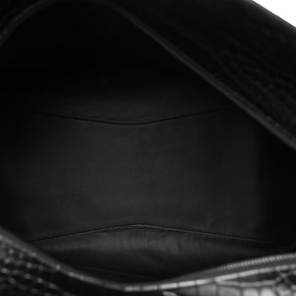 Balenciaga Semi Matte Calfskin Crocodile Embossed Neo Classic Black Hardware Large City Black 5 of 10