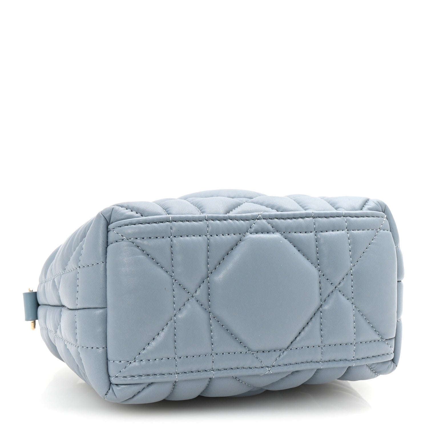Christian Dior Calfskin Macrocannage Small Diortravel Nomad Pouch Bracing Blue 4 of 10
