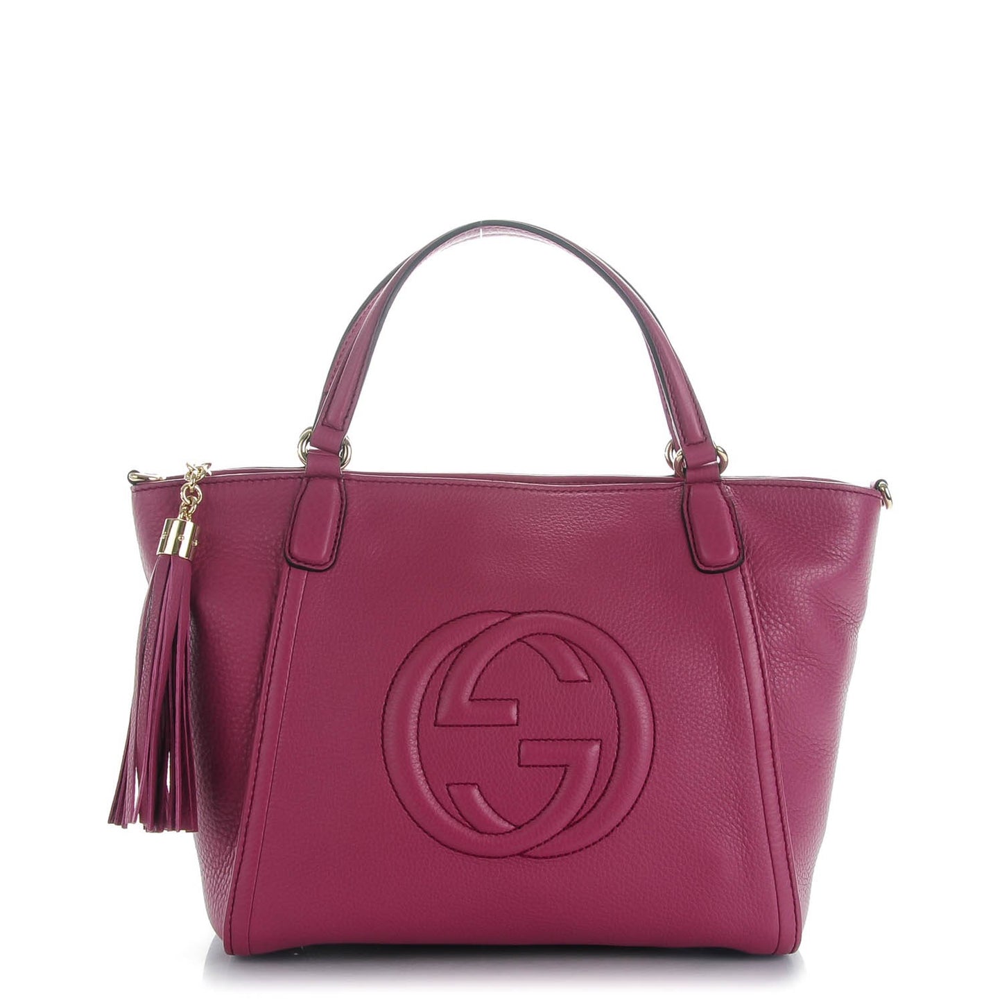 Pebbled Calfskin Small Soho Top Handle Bag Peonia Flower