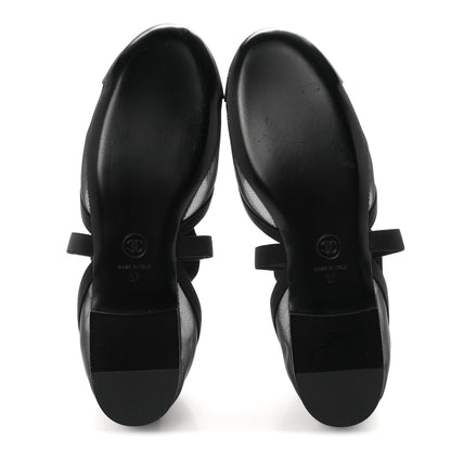 Chanel Mesh Grosgrain Mary Janes Flats 37 Black 6 of 10
