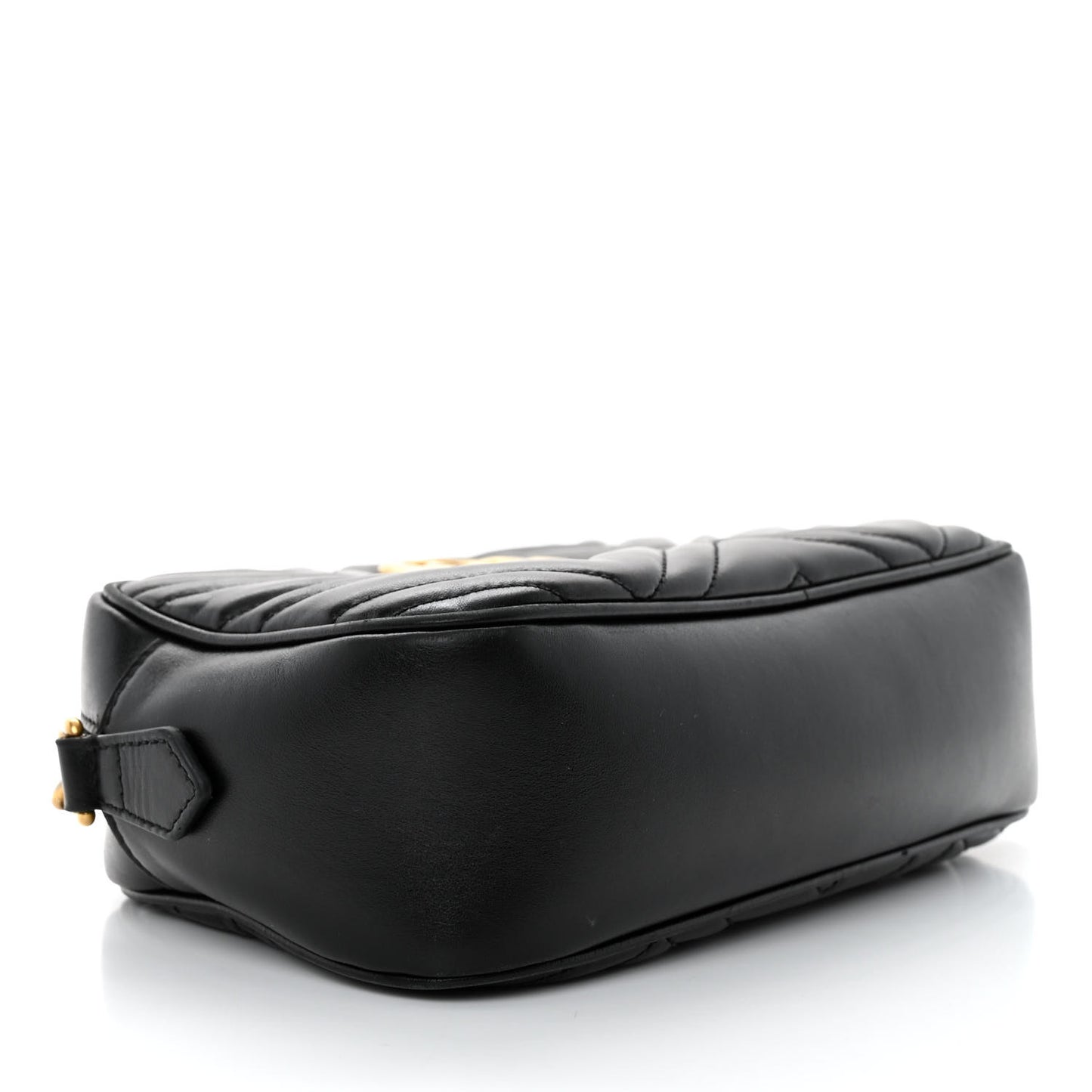 Calfskin Matelasse Small GG Marmont Chain Shoulder Bag Black