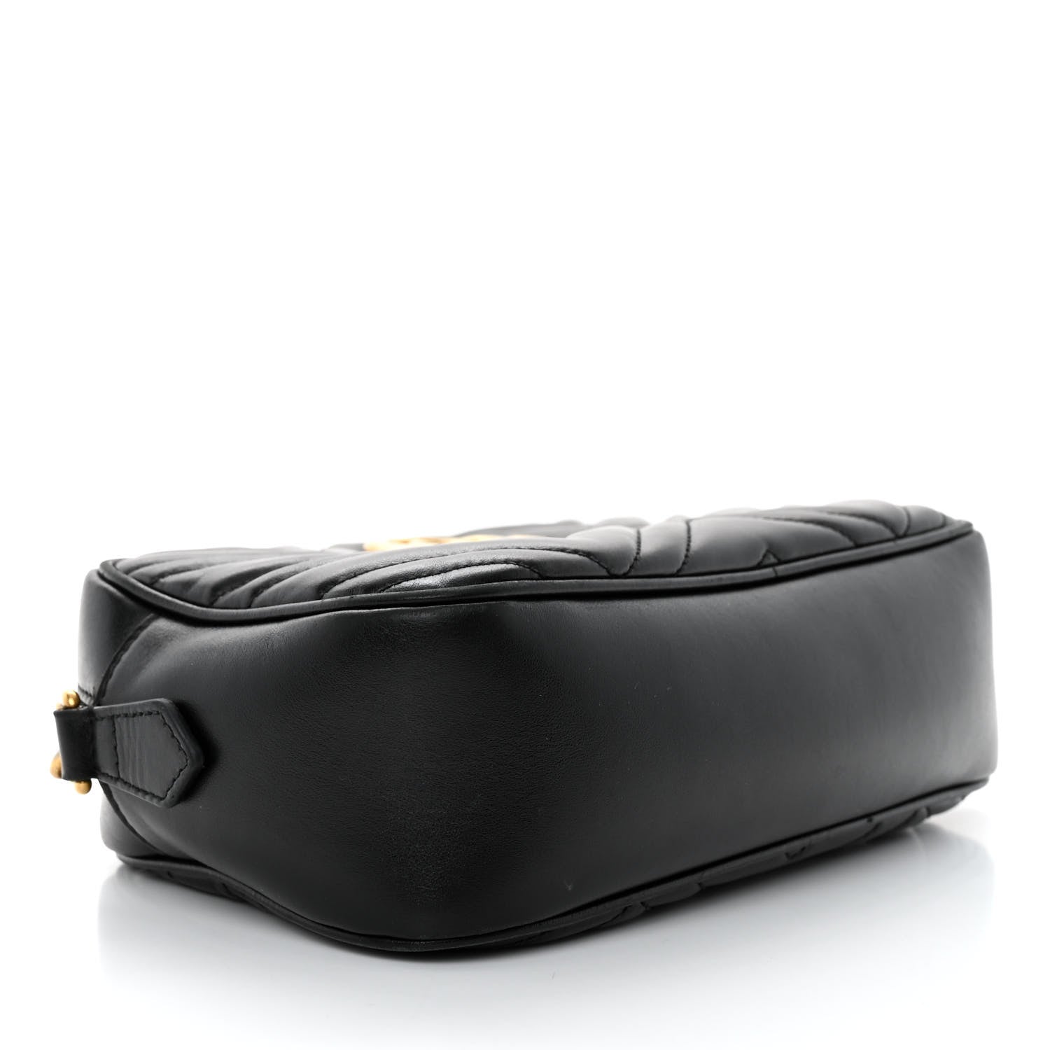 Gucci Calfskin Matelasse Small GG Marmont Chain Shoulder Bag Black 4 of 11