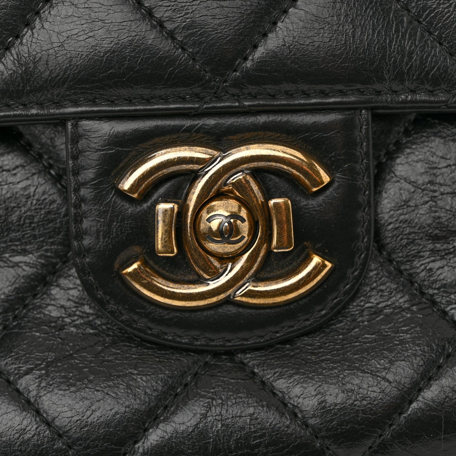 Chanel Glazed Calfskin Quilted Large Perfect Edge Flap Black 11 of 14
