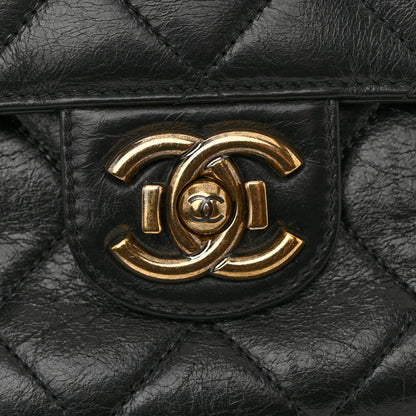 Chanel Glazed Calfskin Quilted Large Perfect Edge Flap Black 11 of 14