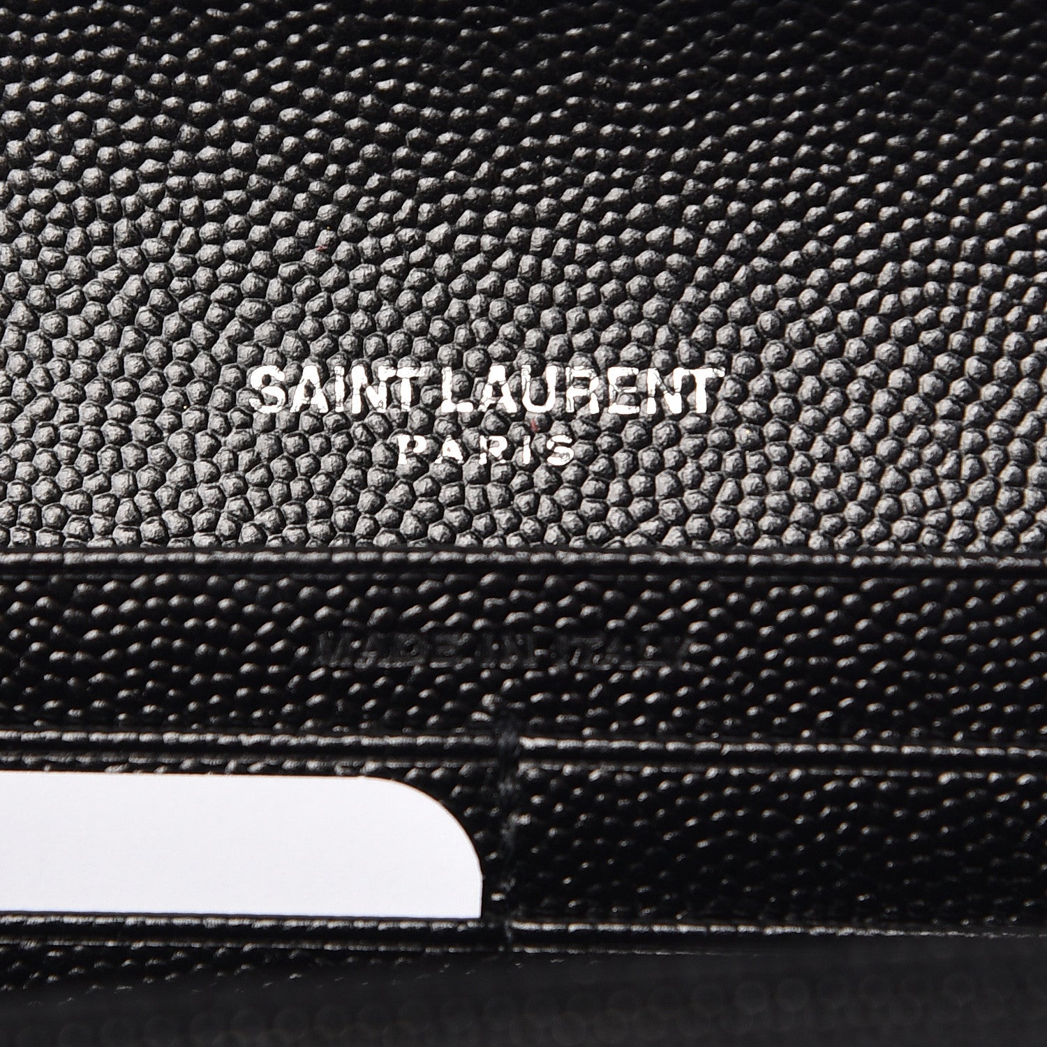 Saint Laurent Grain De Poudre Matelasse Chevron Monogram Flap Wallet Black 6 of 8