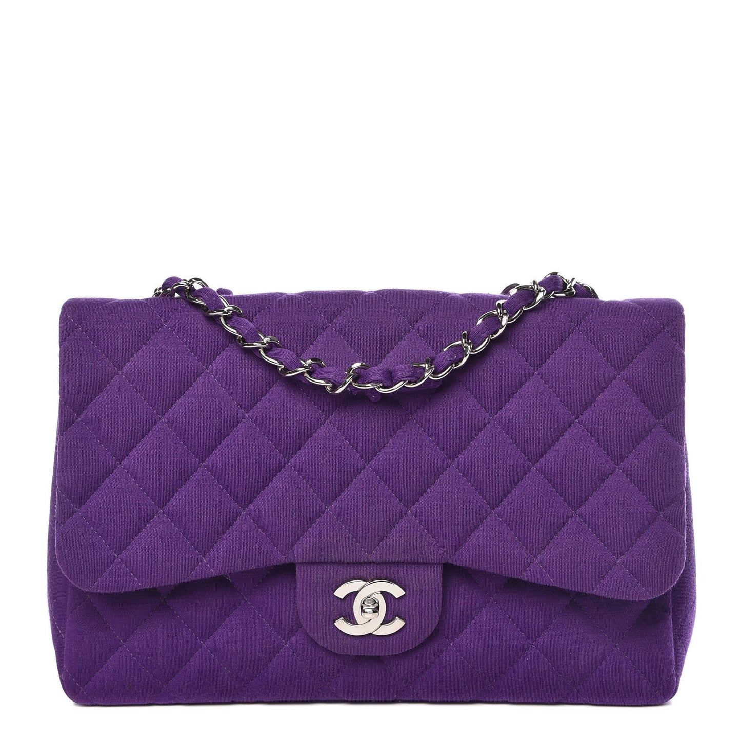 Jersey Quilted Jumbo Single Flap Purple