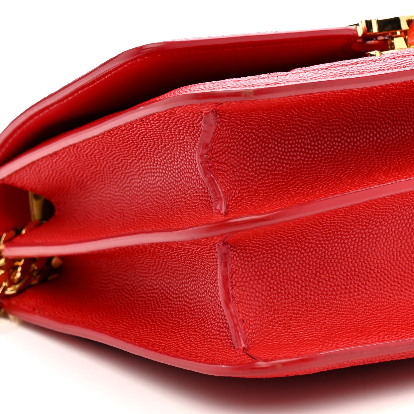 Grainy Calfskin Monogram Embossed Small TB Chain Bag Bright Red