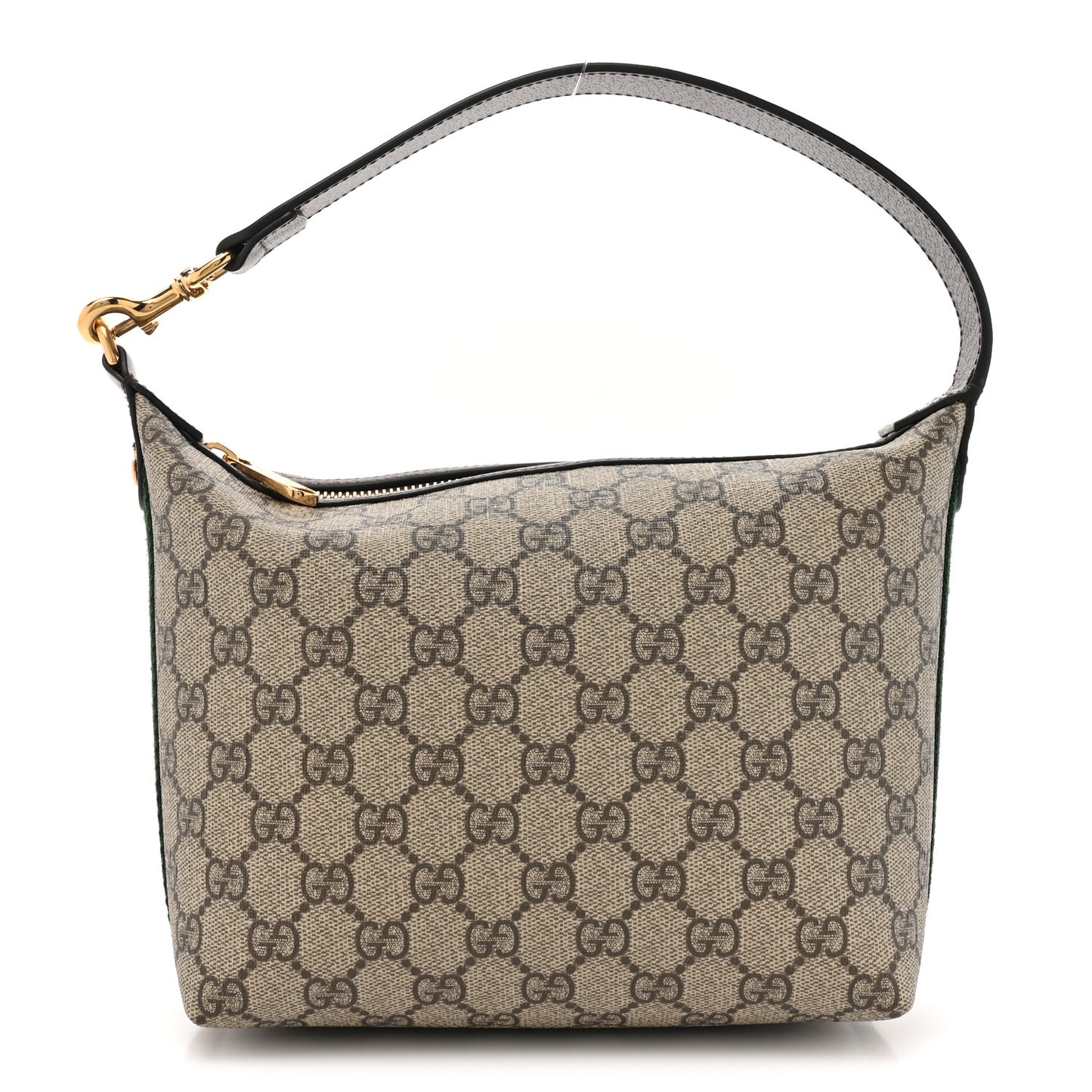 GG Supreme Monogram Textured Calfskin Web Super Mini Ophidia Shoulder Bag Beige Ebony New Acero