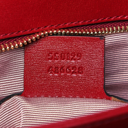 Gucci Vitello Palmellato Lux Bi-Color Small Arli Flap Shoulder Bag New Cherry Red Black 7 of 9