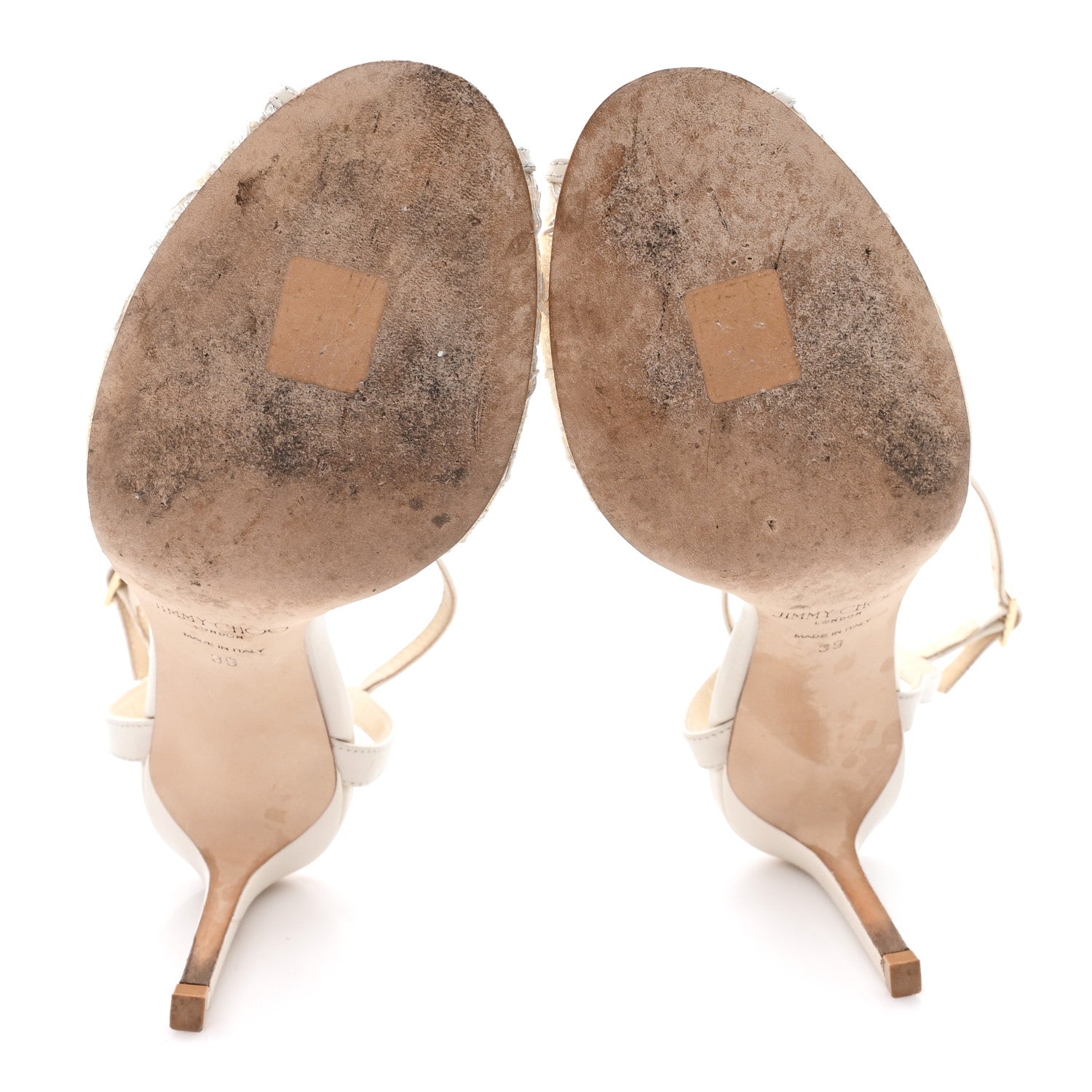 Jimmy Choo Pearl Floral Lace Sacora 85 Sandals 39 Ivory White 7 of 10