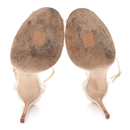 Jimmy Choo Pearl Floral Lace Sacora 85 Sandals 39 Ivory White 7 of 10