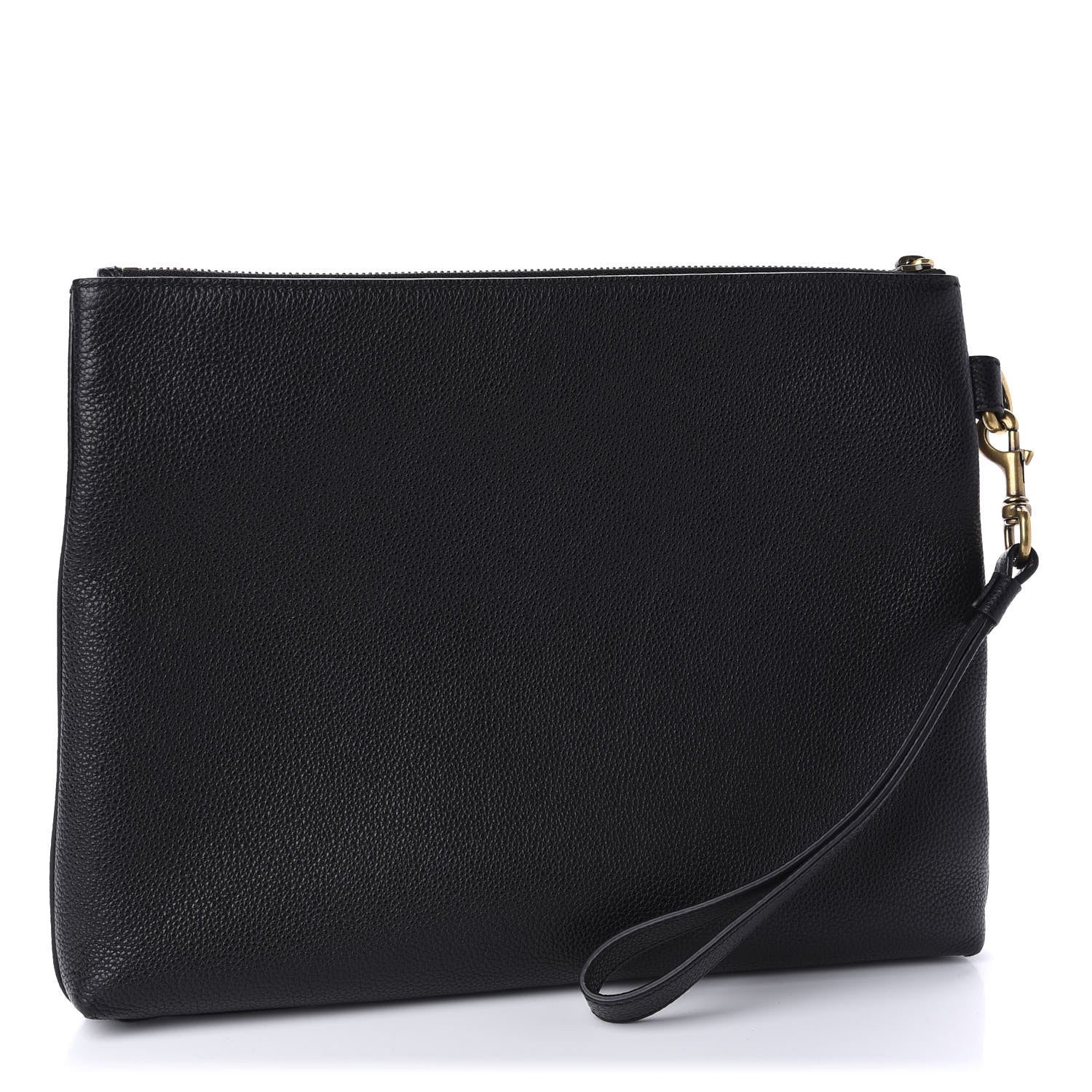Gucci Pebbled Calfskin Logo Wristlet Black 3 of 10