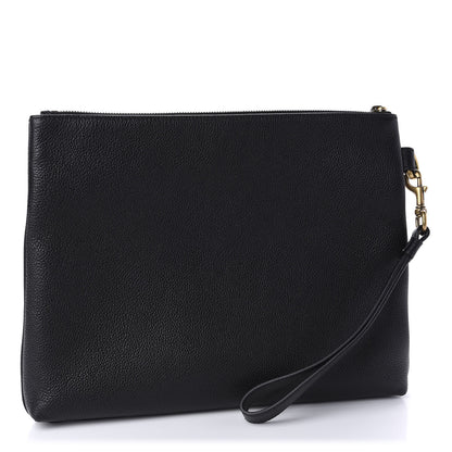 Gucci Pebbled Calfskin Logo Wristlet Black 3 of 10