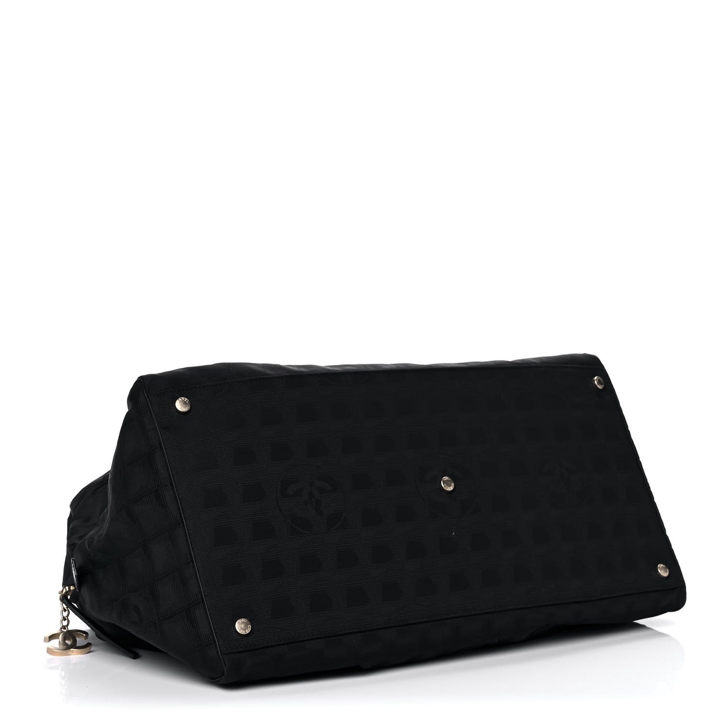 Nylon Large Travel Tote Black