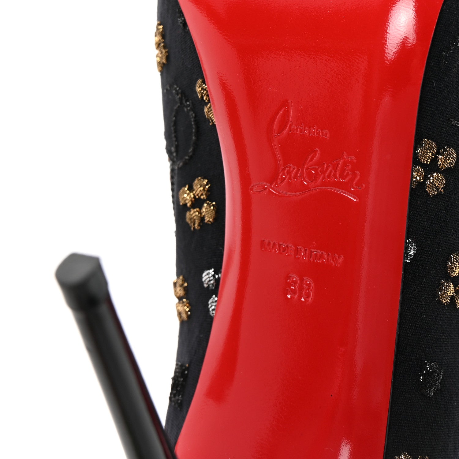 Christian Louboutin Jacquard Loubi In The Sky So Kate Booty 100 Ankle Boots 38 Multi Black 7 of 9