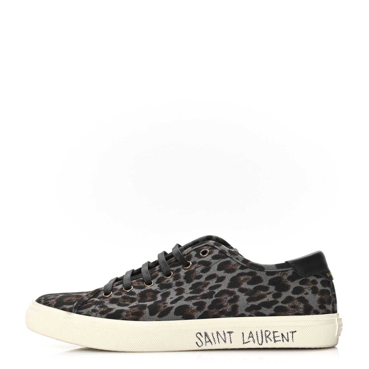 Canvas Leopard Print Malibu Low Top Sneaker 40 Black