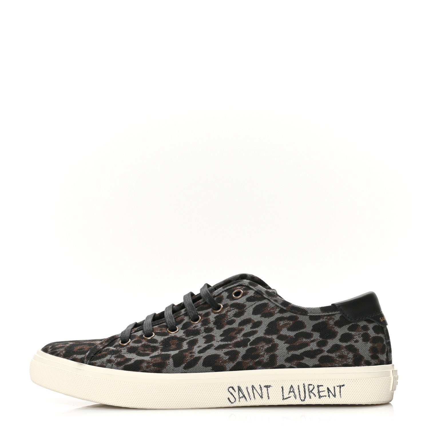 Saint Laurent Canvas Leopard Print Malibu Low Top Sneaker 40 Black 1 of 7