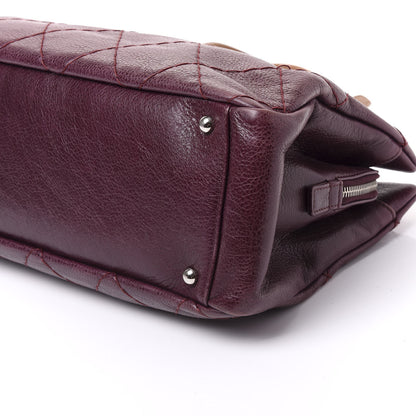Chanel Glazed Calfskin Stitched On the Road Zip Tote Plum 6 of 9