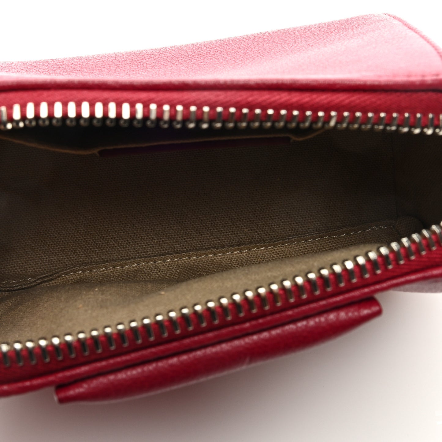 Sugar Goatskin Small Antigona Beauty Wristlet Fig Pink