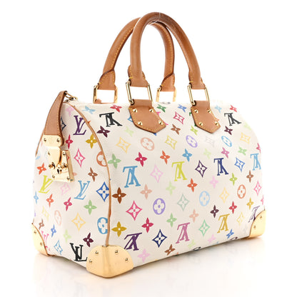 Louis Vuitton Monogram Multicolor Speedy 30 White 3 of 12
