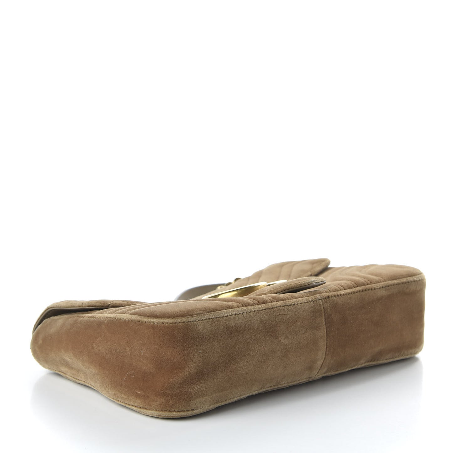 Velvet Matelasse Medium GG Marmont Shoulder Bag Taupe