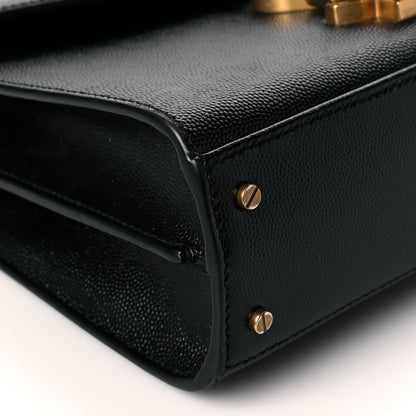 Saint Laurent Grain de Poudre Mini Classic Monogram Cassandra Top Handle Black 9 of 10