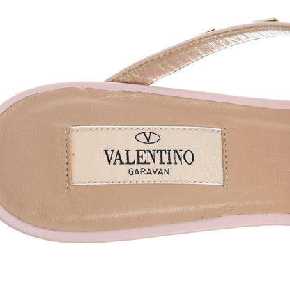 Valentino Garavani Pebbled Calfskin Rockstud Cross Strap 50mm Mules 37.5 Water Rose 7 of 9