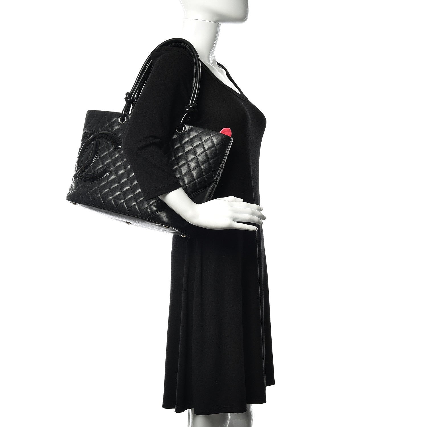 Chanel Calfskin Quilted Large Cambon Tote Black 2 of 13