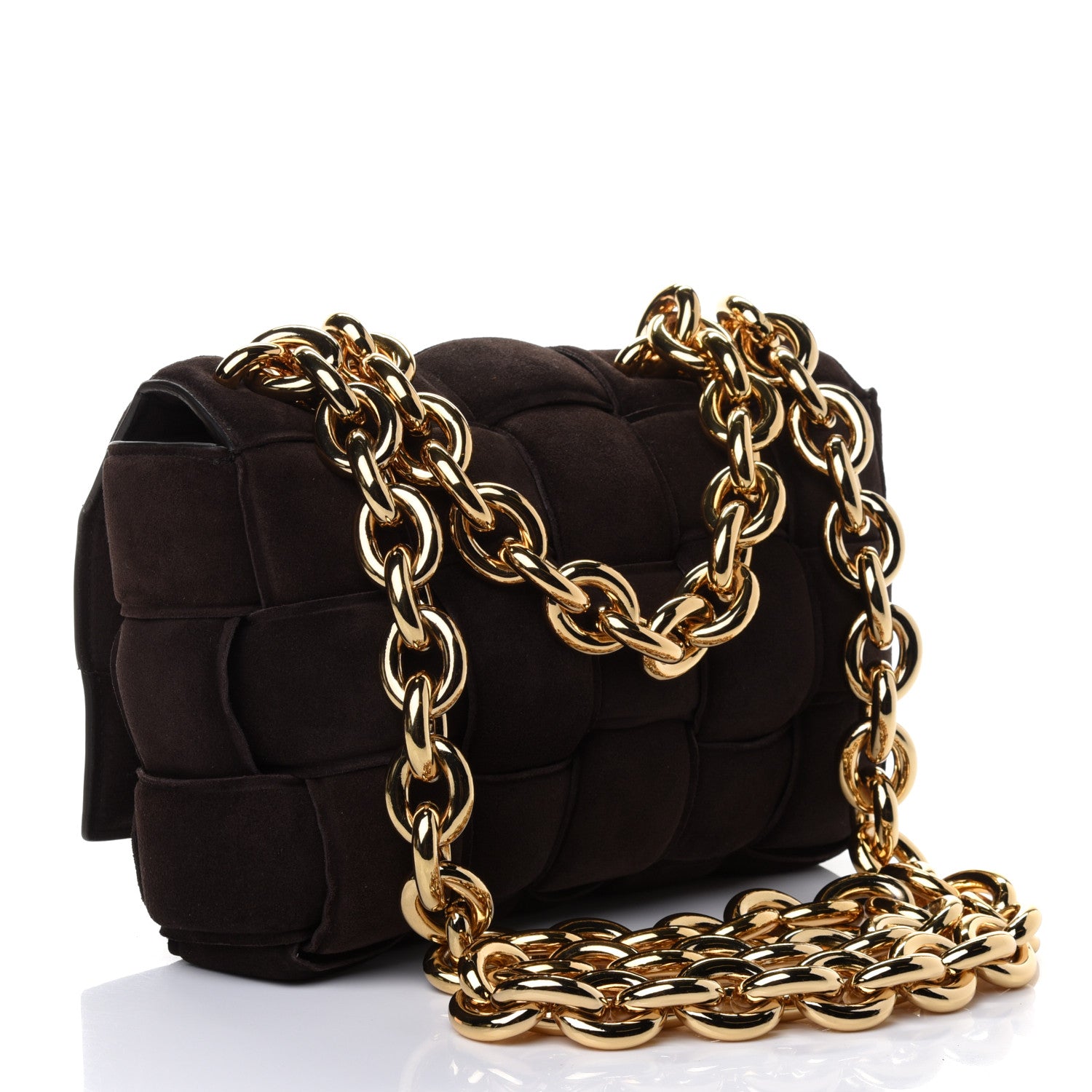 Bottega Veneta Suede Maxi Intrecciato Padded Chain Cassette Crossbody Bag Fondant 2 of 4