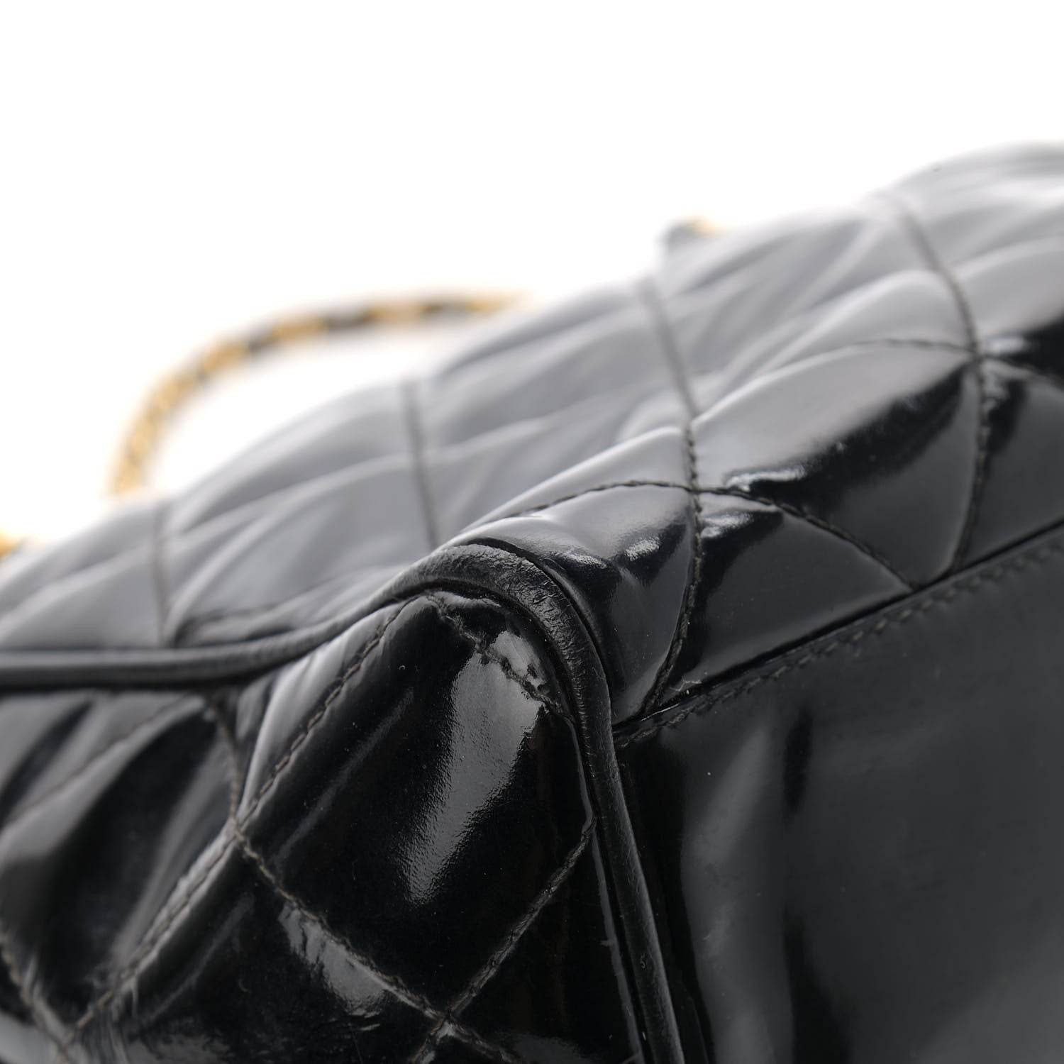Chanel Patent Quilted CC Shoulder Bag Black 10 of 21
