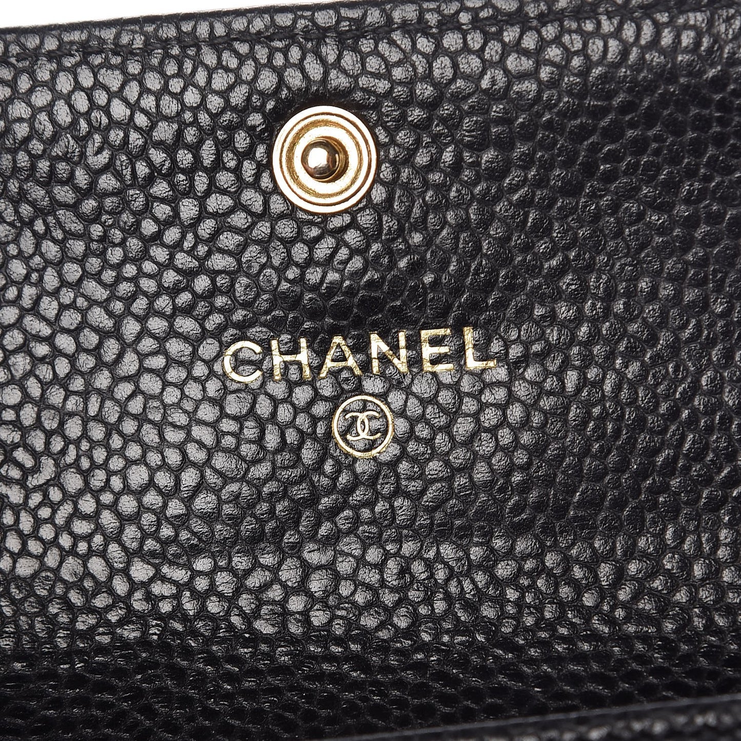 Caviar Quilted Flap Card Holder Black
