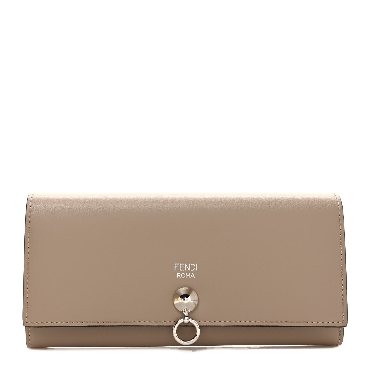 Fendi Vitello Liberty Century Lucido By The Way Continental Wallet Tortora 1 of 7