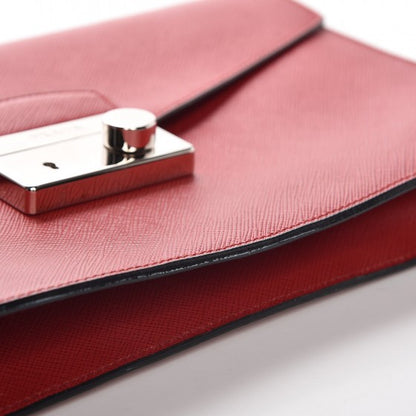 Prada Saffiano Lux Sound Clutch Fuoco 7 of 8