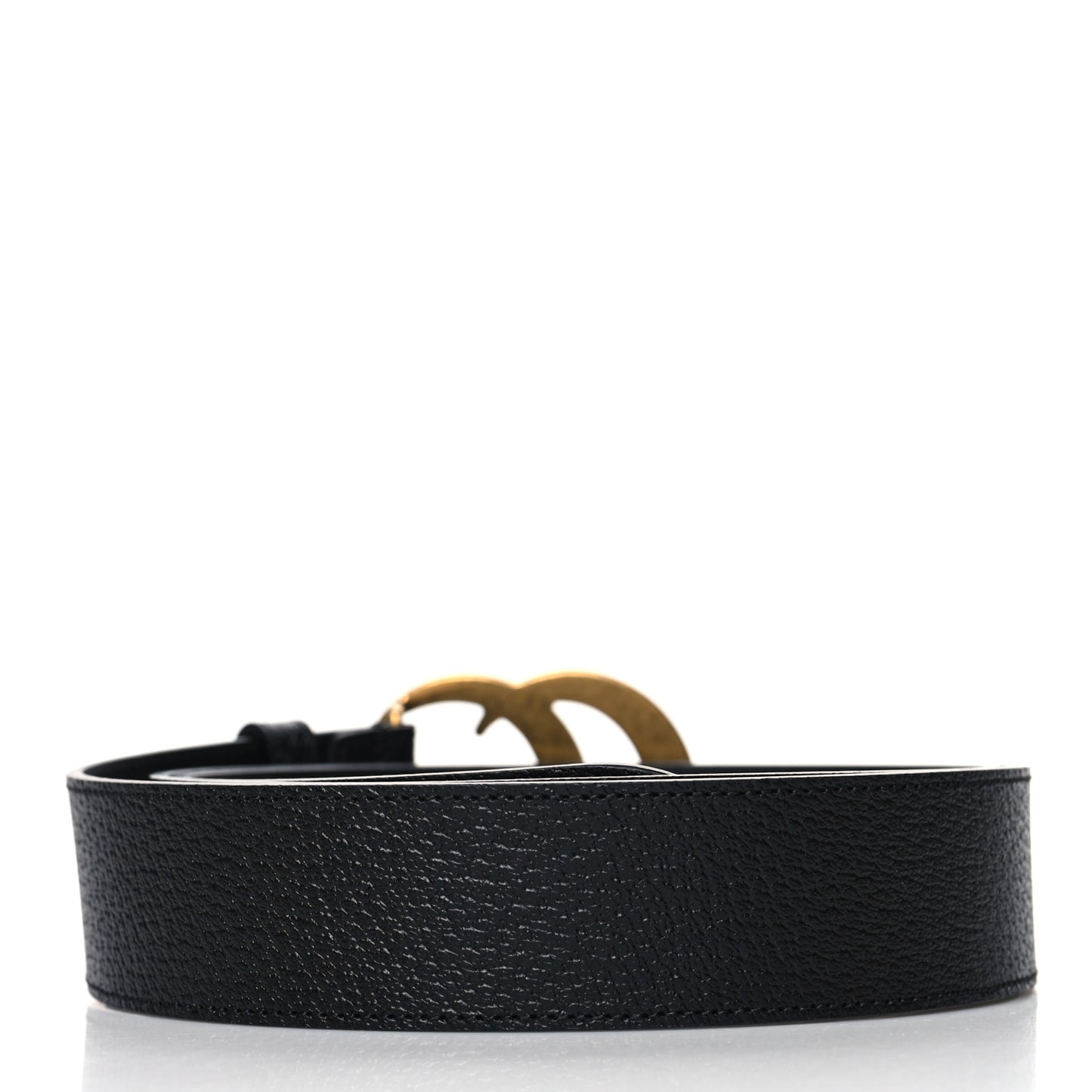 Textured Dollar Calfskin Double G 40mm Belt 110 44 Black