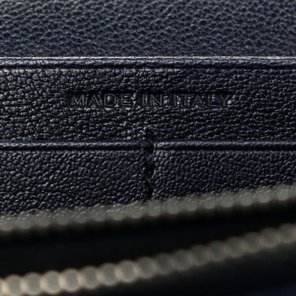 Saint Laurent Lambskin Mixed Matelasse Quilted Large Monogram Envelope Wallet Navy 6 of 8